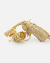 Saint Morta Revolver Pendant Iced Gold