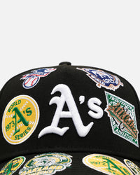 New Era Oakland Athletics 'All Over Embroidery' 9FORTY A-Frame Snapback Black