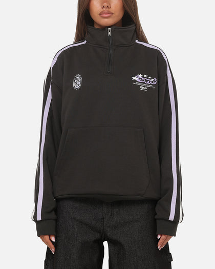 Carre Footie 1/4 Zip Crewneck Vintage Black