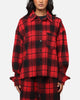 XXIII Plaid Long Sleeve Overshirt Red