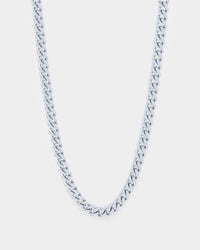 NXS 7mm Cuban Chain White Gold
