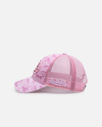 Von Dutch Distressed Trucker Snapback Pink Camo