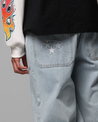 Loiter Collateral Baggy Jeans Blue Pin Stripe