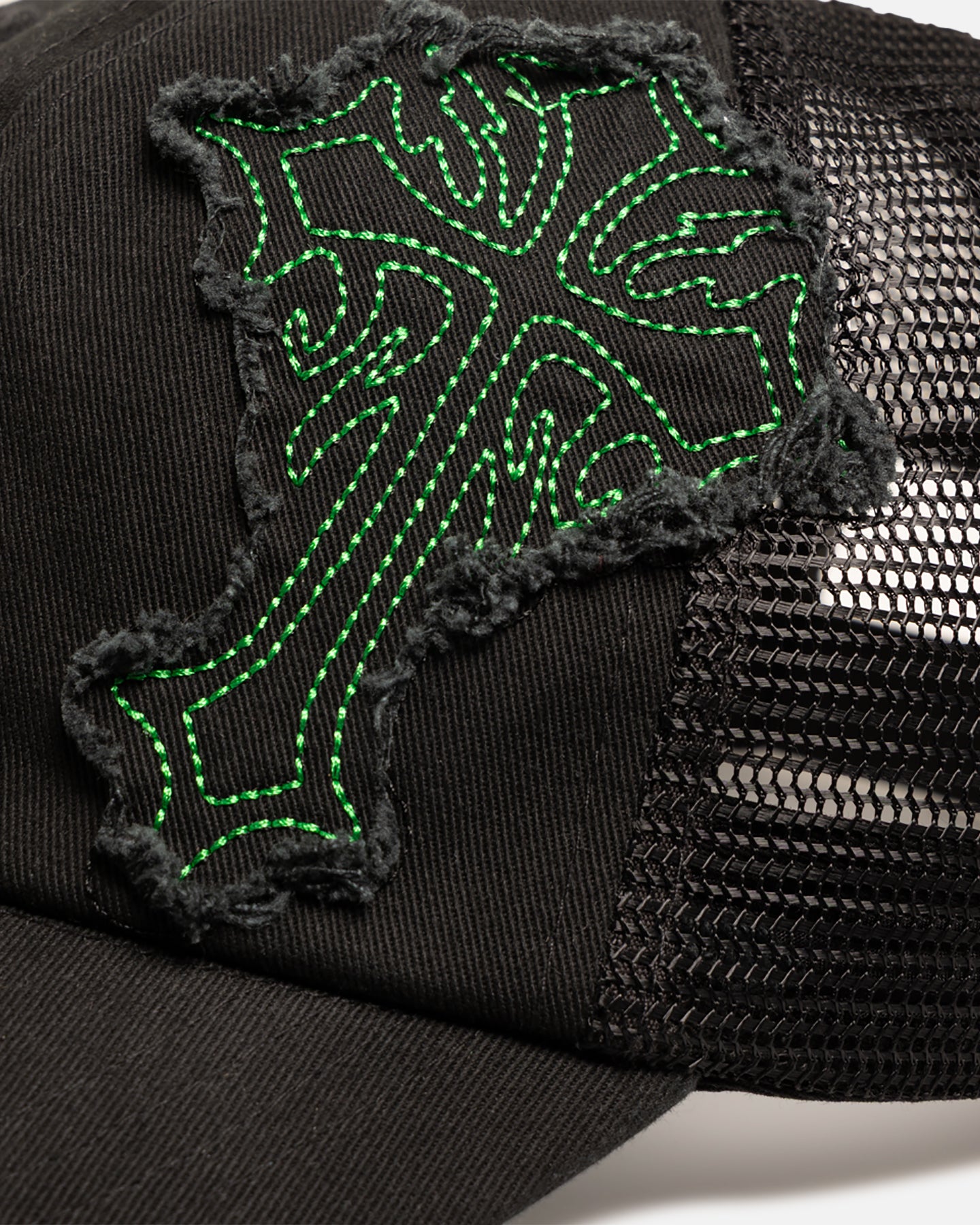 Ed Hardy Euro Distressed Trucker Snapback Black | Culture Kings
