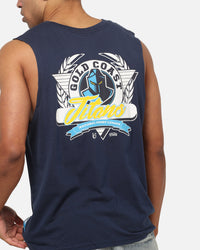 Bleacher Athletic Gold Coast Titans NRL Adult Muscle T-Shirt Navy