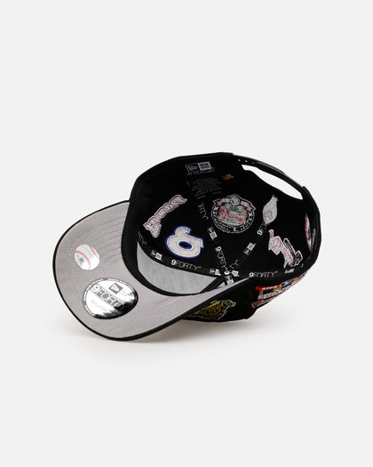 New Era Atlanta Braves 'All Over Embroidery' 9FORTY A-Frame Snapback Black