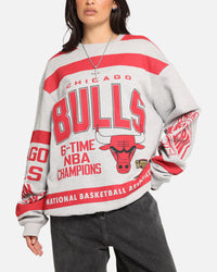 Mitchell & Ness Chicago Bulls Letterform Crewneck Grey Marle/Official Team Color