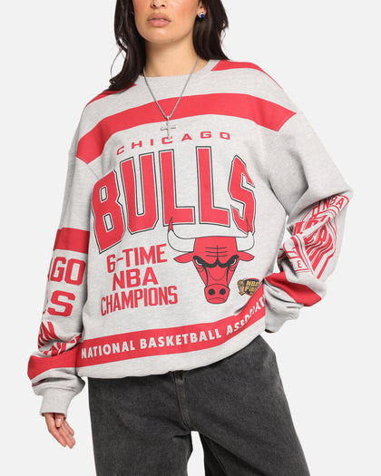 Mitchell & Ness Chicago Bulls Letterform Crewneck Grey Marle/Official Team Color