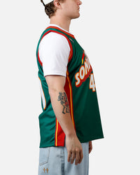 Mitchell & Ness Shawn Kemp Seattle SuperSonics #40 '95-'96 Road Swing Jersey Green