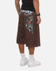 Ed Hardy Serpent Jorts Brown