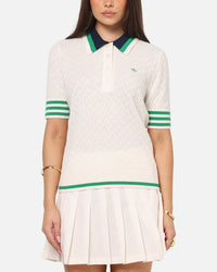 Adidas Women's Originals Knit Polo T-Shirt Chalk White