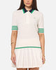 Adidas Women's Originals Knit Polo T-Shirt Chalk White