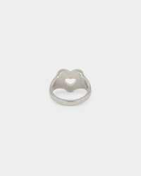 Raising Hell Women's Checkered Heart Ring White/Gold/Black