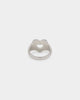 Raising Hell Women's Checkered Heart Ring White/Gold/Black