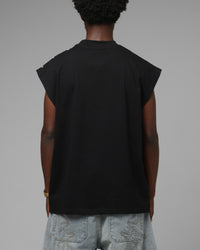 Loiter Script Muscle T-Shirt Black
