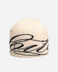Loiter Skull Knit Beanie Off White