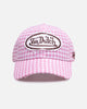 Von Dutch Distressed Plaid Dad Snapback Pink