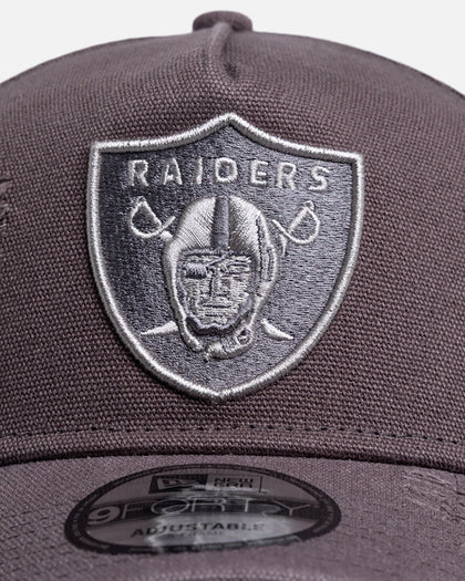 New Era Las Vegas Raiders 'Canvas Graphite Grey' 9FORTY A-Frame Snapback Washed Graphite