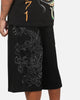 Ed Hardy Dragon Rhinestone Jorts Black