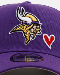 New Era Minnesota Vikings 'Team Color Hearts' 9FORTY A-Frame Snapback Official Team Color