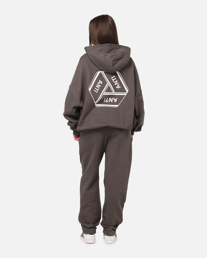 The Anti Order Reverse Logo Hoodie Charcoal Grey