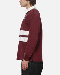 Mitchell & Ness New York Yankees Roses Rugby Long Sleeve Polo Shirt Sour Cherry
