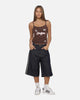 Majestic Athletic Women's Los Angeles Dodgers Rouched Tank Dark Chocolate