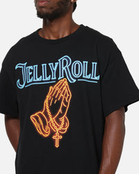 Jelly Roll Praying Neon T-Shirt Black