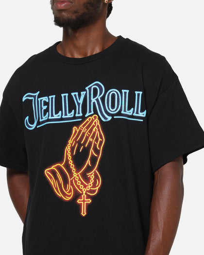 Jelly Roll Praying Neon T-Shirt Black