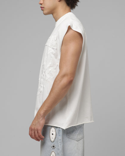 Loiter Cyber Applique Muscle T-Shirt White