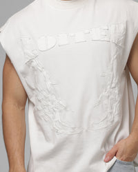 Loiter Cyber Applique Muscle T-Shirt White