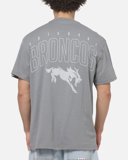 Bleacher Athletic Brisbane Broncos NRL Attrition Solid T-Shirt Grey