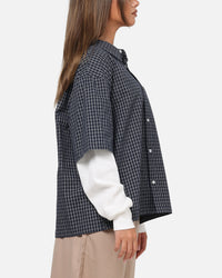 Carre Archive Layered Shirt Navy Plaid