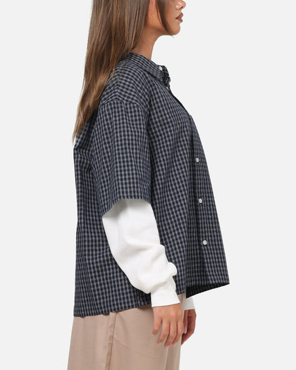 Carre Archive Layered Shirt Navy Plaid