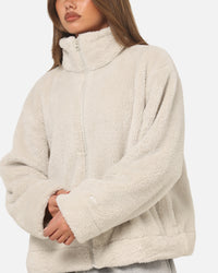 Nike Women's Sportswear Essential High-Pile Fleece Jacket Light Bone