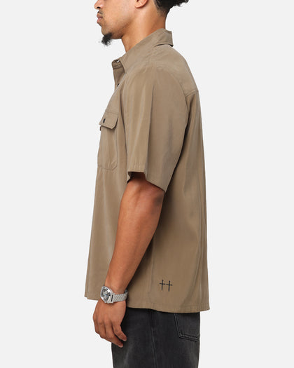 Saint Morta Cargo Button Up Shirt Khaki Green