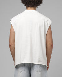 Loiter Cyber Applique Muscle T-Shirt White