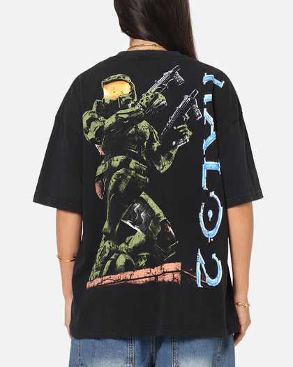 73Studio X Halo Halo 2 Vintage T-Shirt Black Acidwash