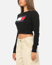 Tommy Jeans Women's TJW Sparkle Flag Sweater Black