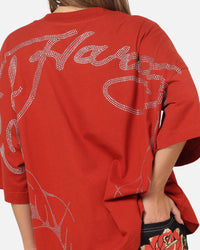 Ed Hardy Cyber Rhinestone T-Shirt Red