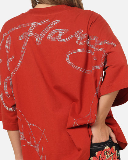 Ed Hardy Cyber Rhinestone T-Shirt Red