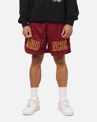 Bleacher Athletic Brisbane Broncos NRL Adult Basketball Shorts Maroon