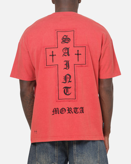 Saint Morta Requiem Boxy T-Shirt Vintage Washed Red