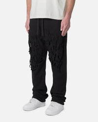 MNML Shred Layered Baggy Sweatpants Black