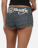 Ed Hardy Women's Signature Mini Shorts Mid Blue