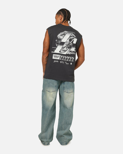 Mitchell & Ness Los Angeles Lakers LA Champ Chrome Muscle T-Shirt Washed Black