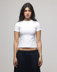 American Thrift Women's Longline Baby T-Shirt White