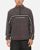 X-Large Stripe Polar Fleece Quarter Zip Fleece Mocha