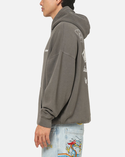 Ed Hardy Sacred Heart Hoodie Washed Charcoal