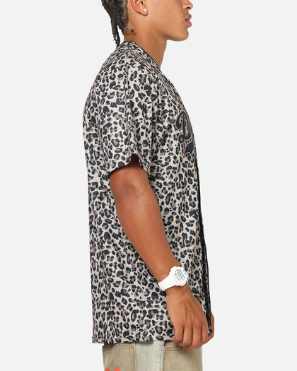 Majestic Athletic Los Angeles Dodgers Leopard Baseball Button Up Shirt Leopard
